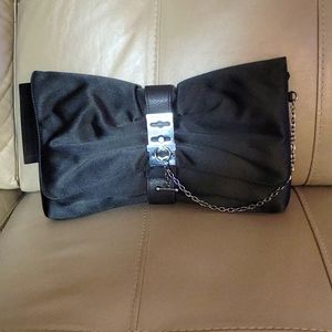 BCBG Clutch, Brand New, Tags Attached, Satin, Black